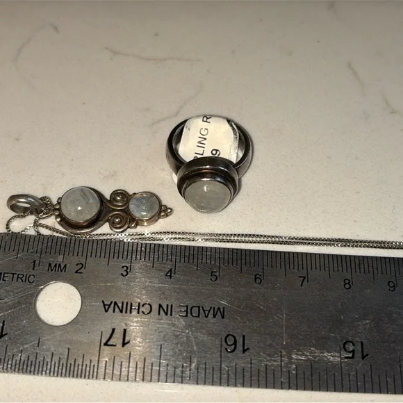 Vintage Sterling Silver Moonstone Jewelry Lot - Picture 5 of 9